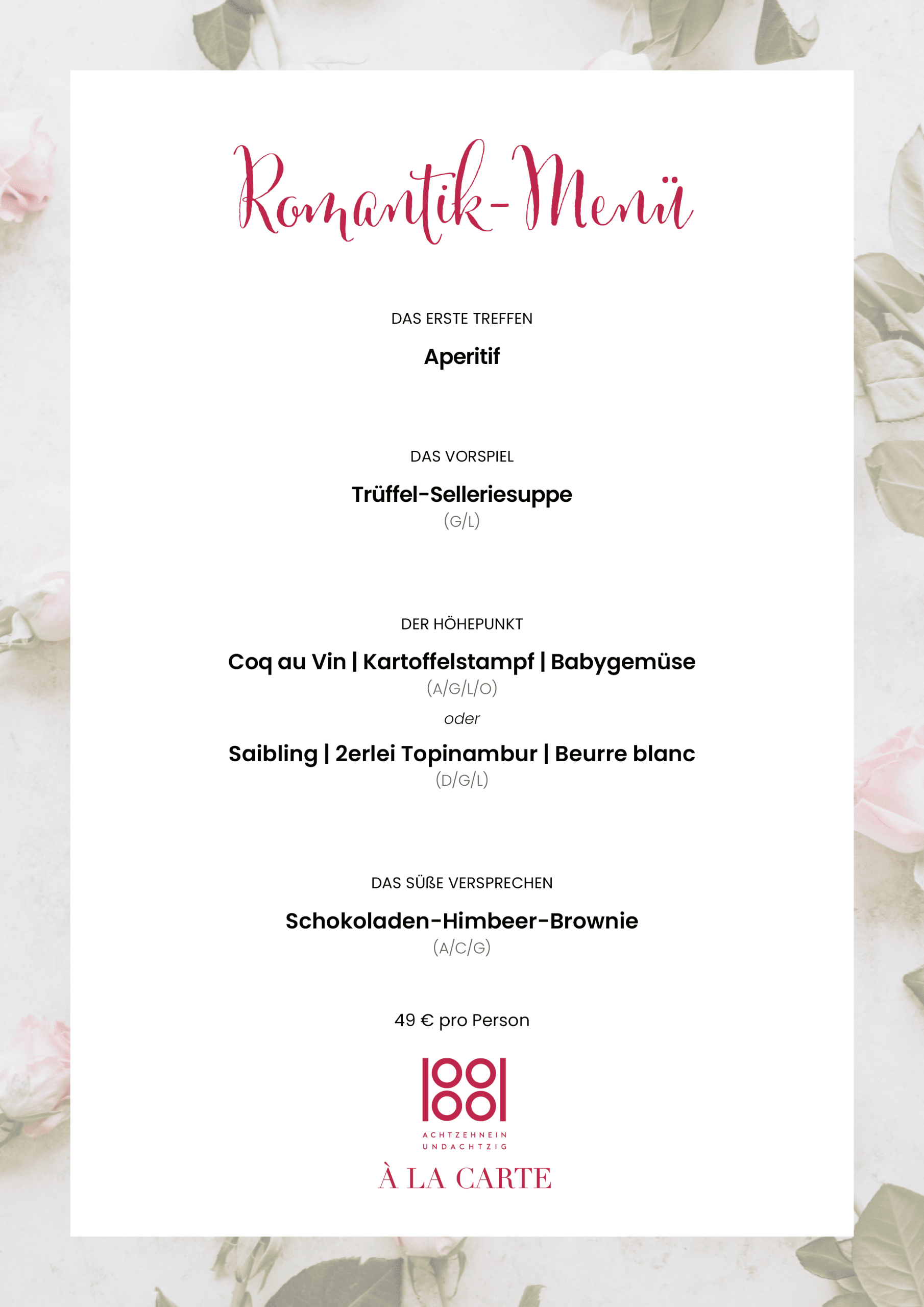 Romantikmenü Valentinstag