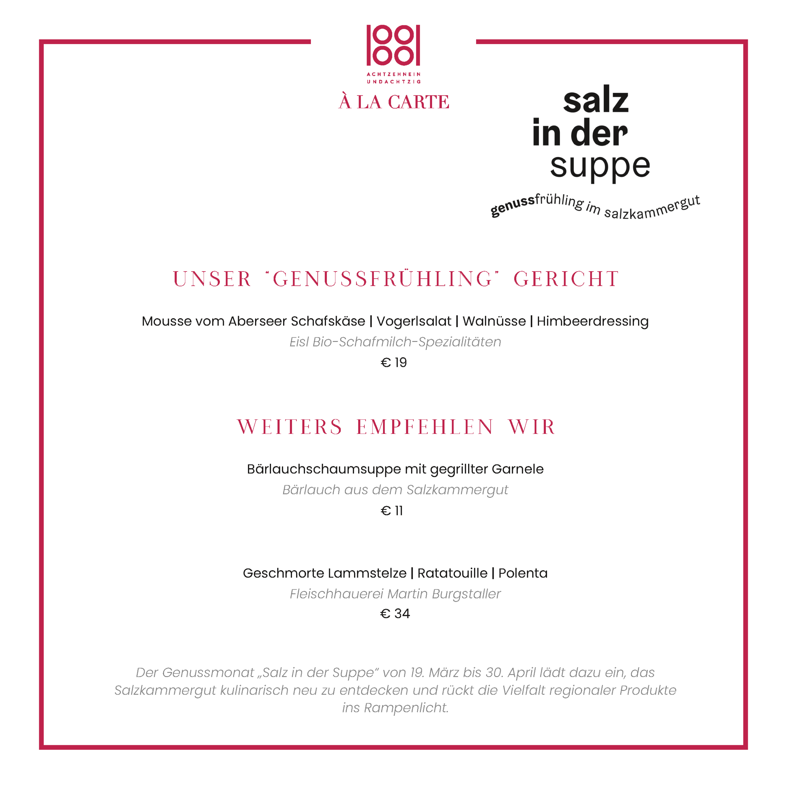 Romantikmenü Valentinstag